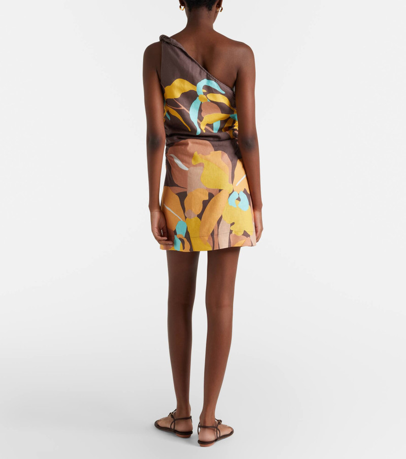 Marga floral one-shoulder linen minidress 3