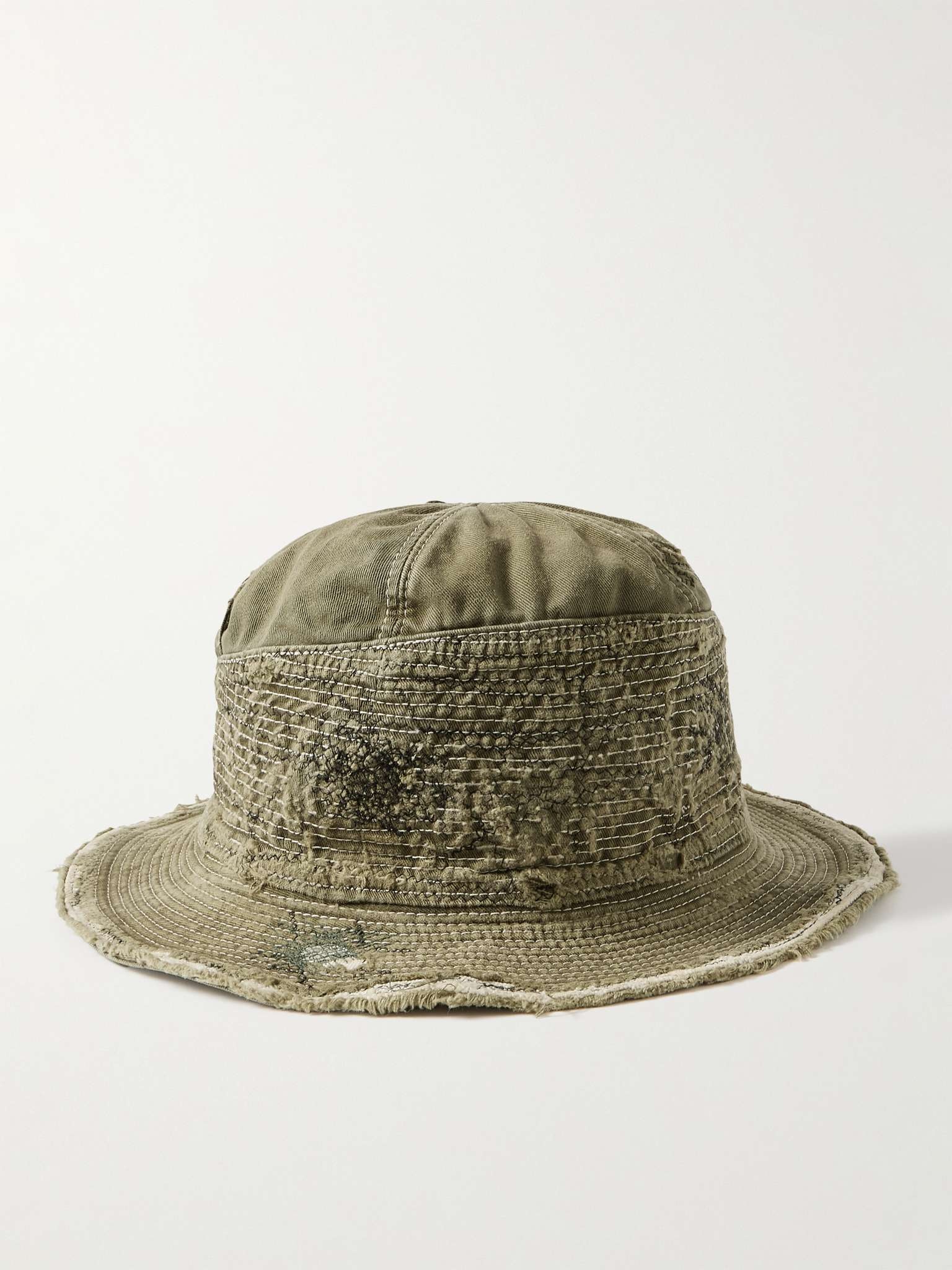 The Old Man and the Sea Distressed Buckled Cotton-Twill Bucket Hat - 1