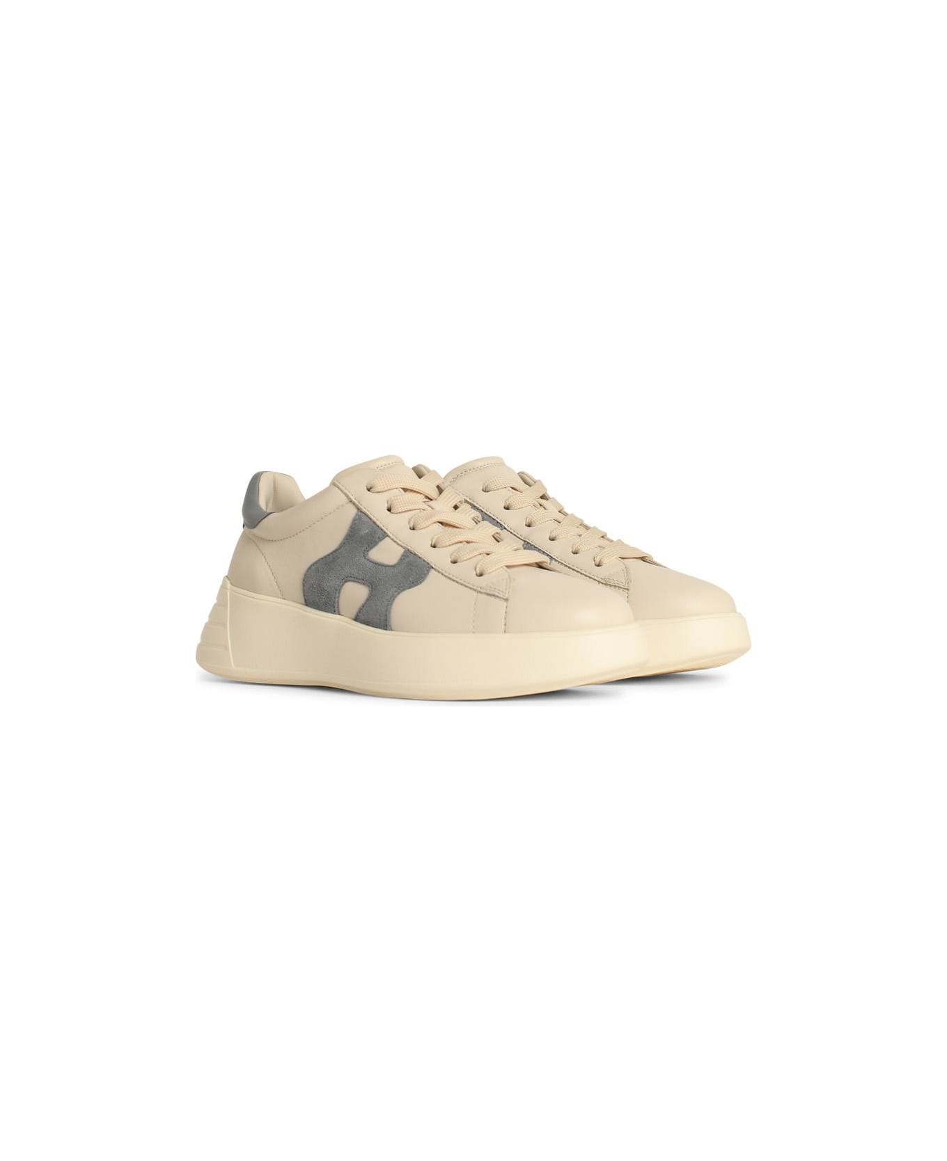 'rebel H526' White Leather Sneakers - 2