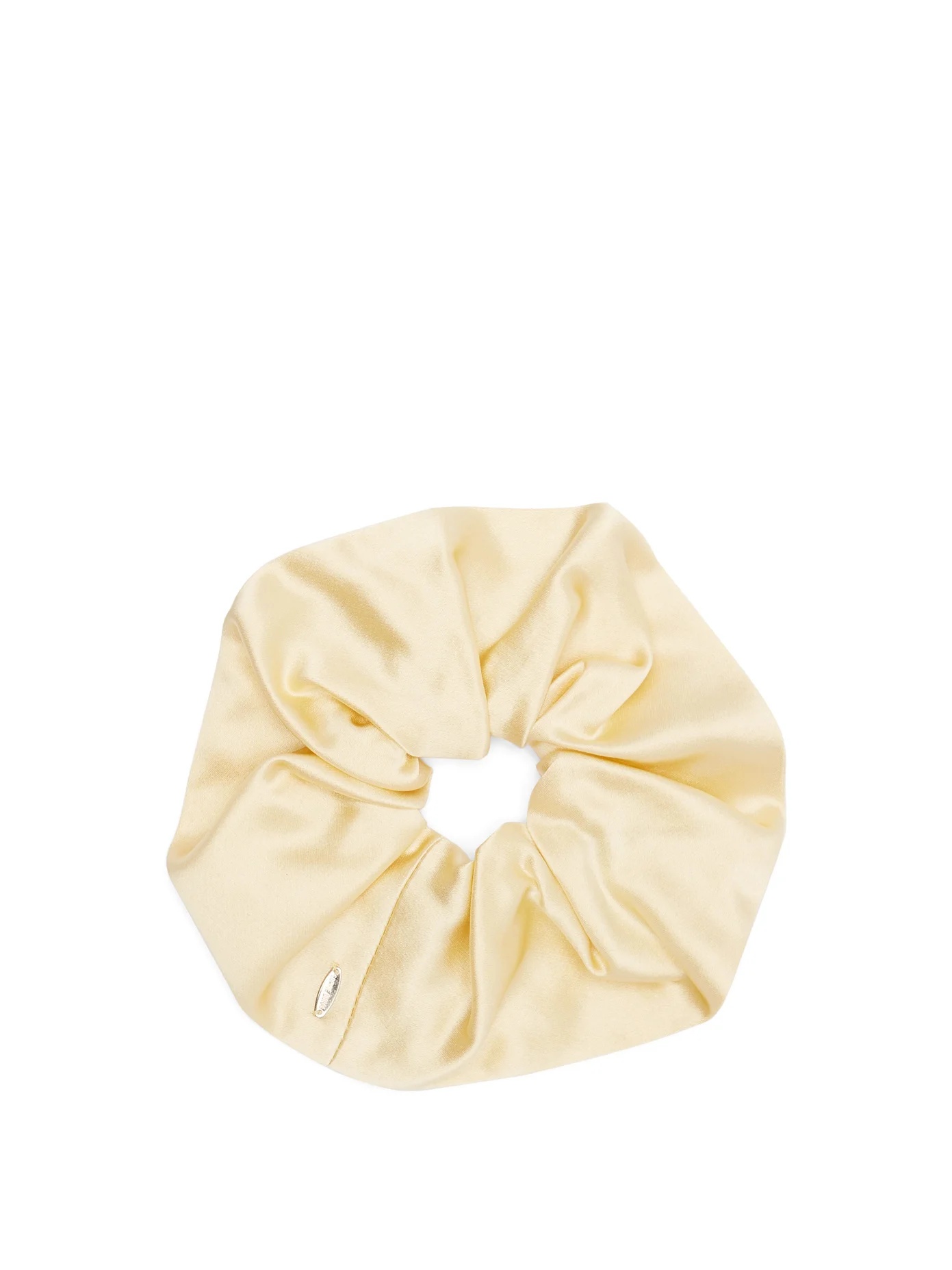 Faux-pearl embellished silk-satin hair scrunchie - 4