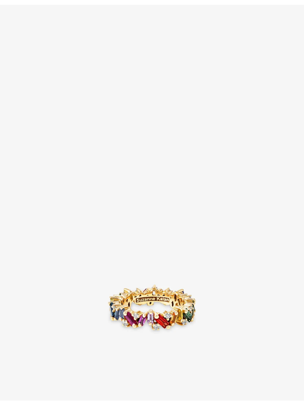Rainbow 18ct yellow gold, 0.27ct diamond and 2.10ct sapphire eternity ring - 1
