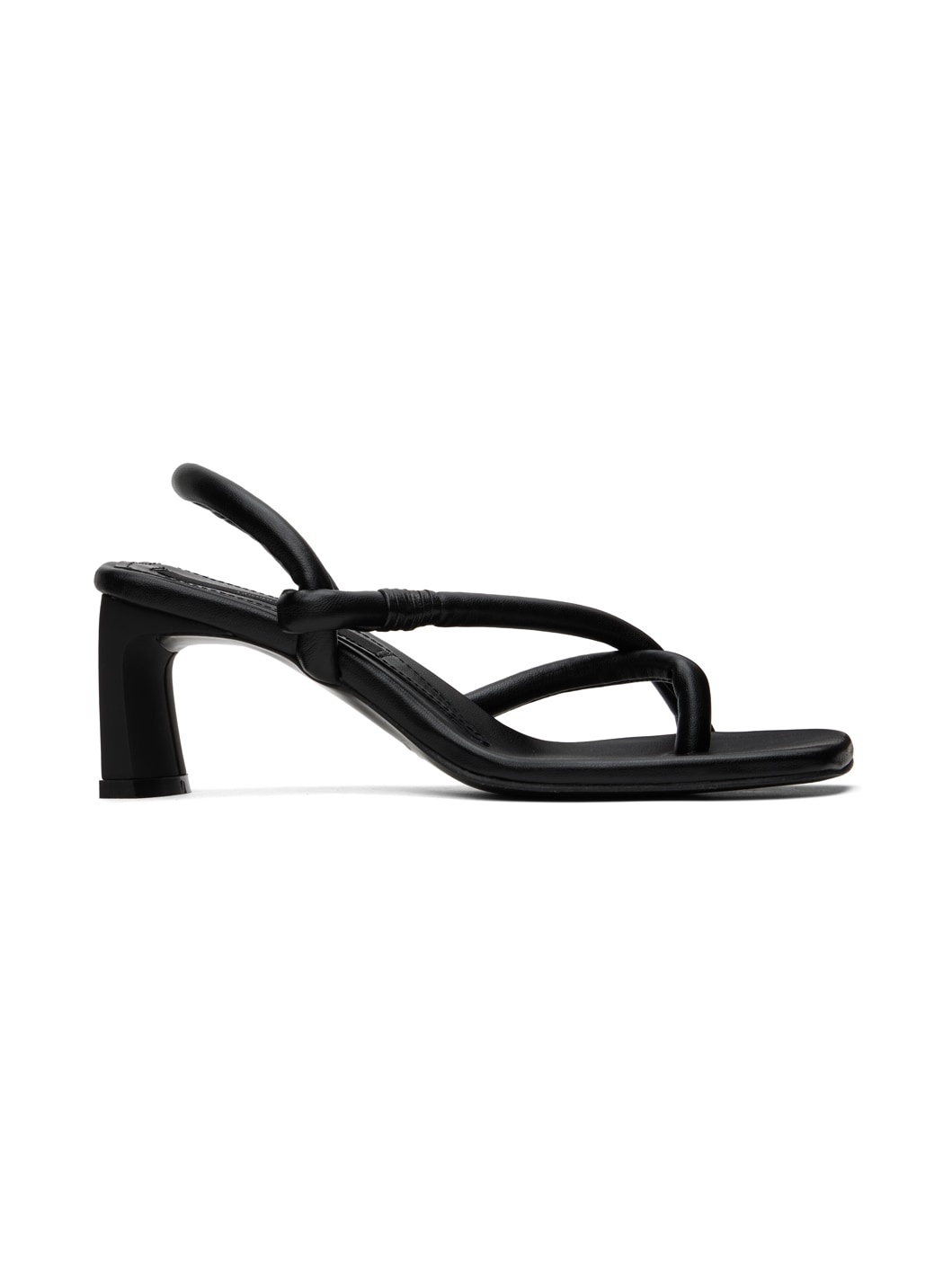 Black Mismatched Heeled Sandals - 1