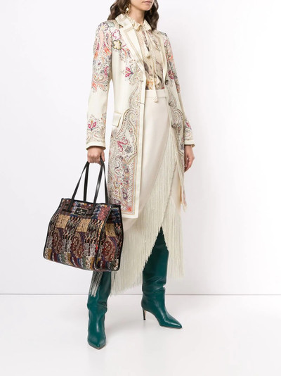 Etro paisley jacquard shopping bag outlook