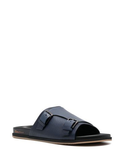 Santoni flat leather sandals outlook