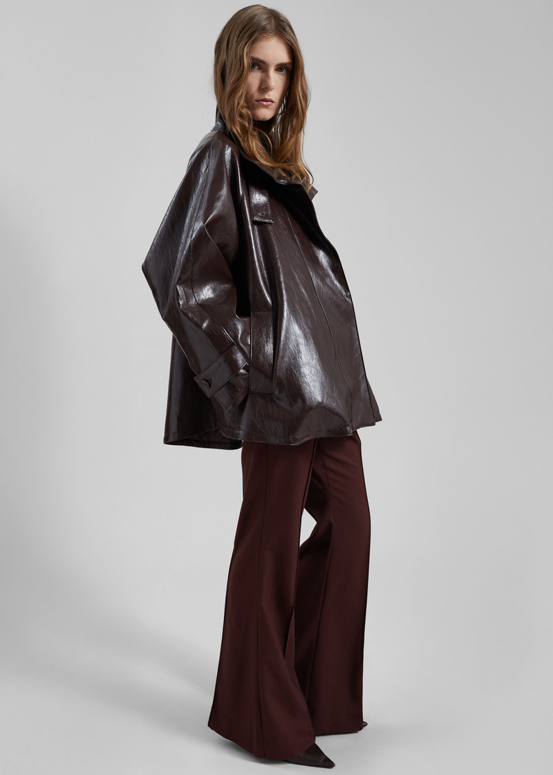 Dalaro Faux Leather Swing Jacket - Burgundy 9