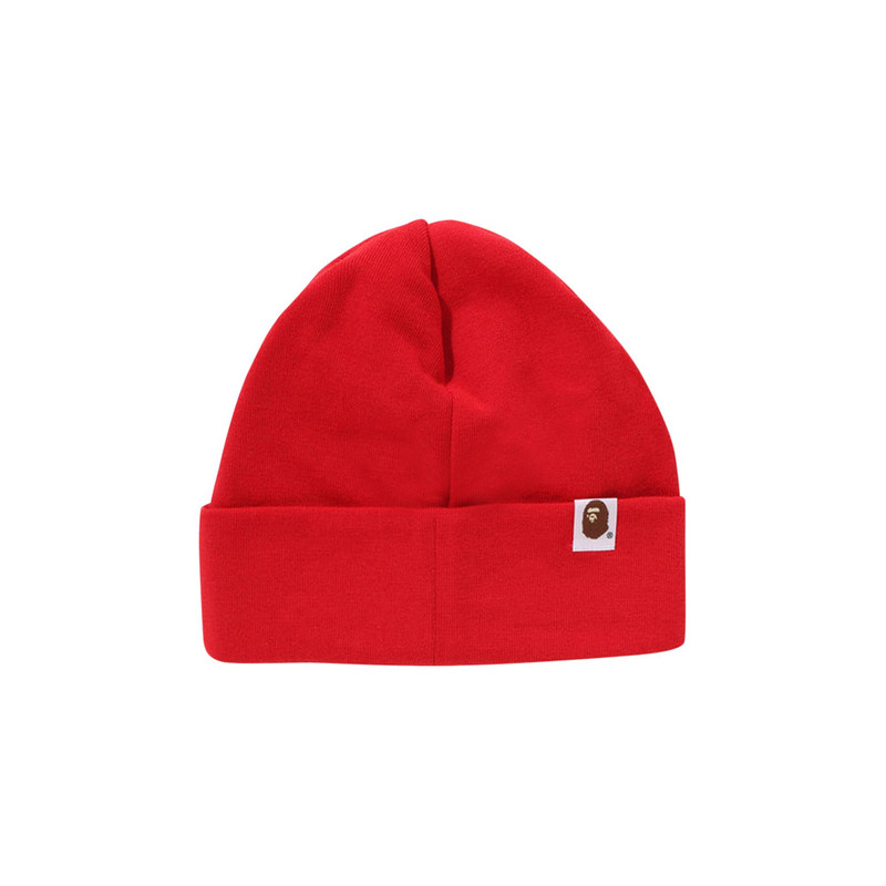 A BATHING APE® BAPE Silicon Ape Head Knit Cap 'Red' outlook