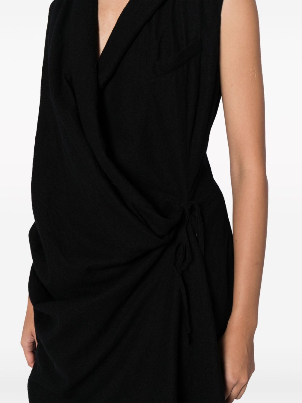 draped sleeveless wool vest - 5