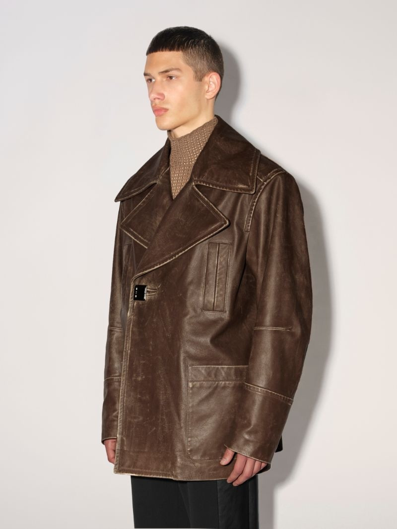 LEATHER PEACOT JACKET 6