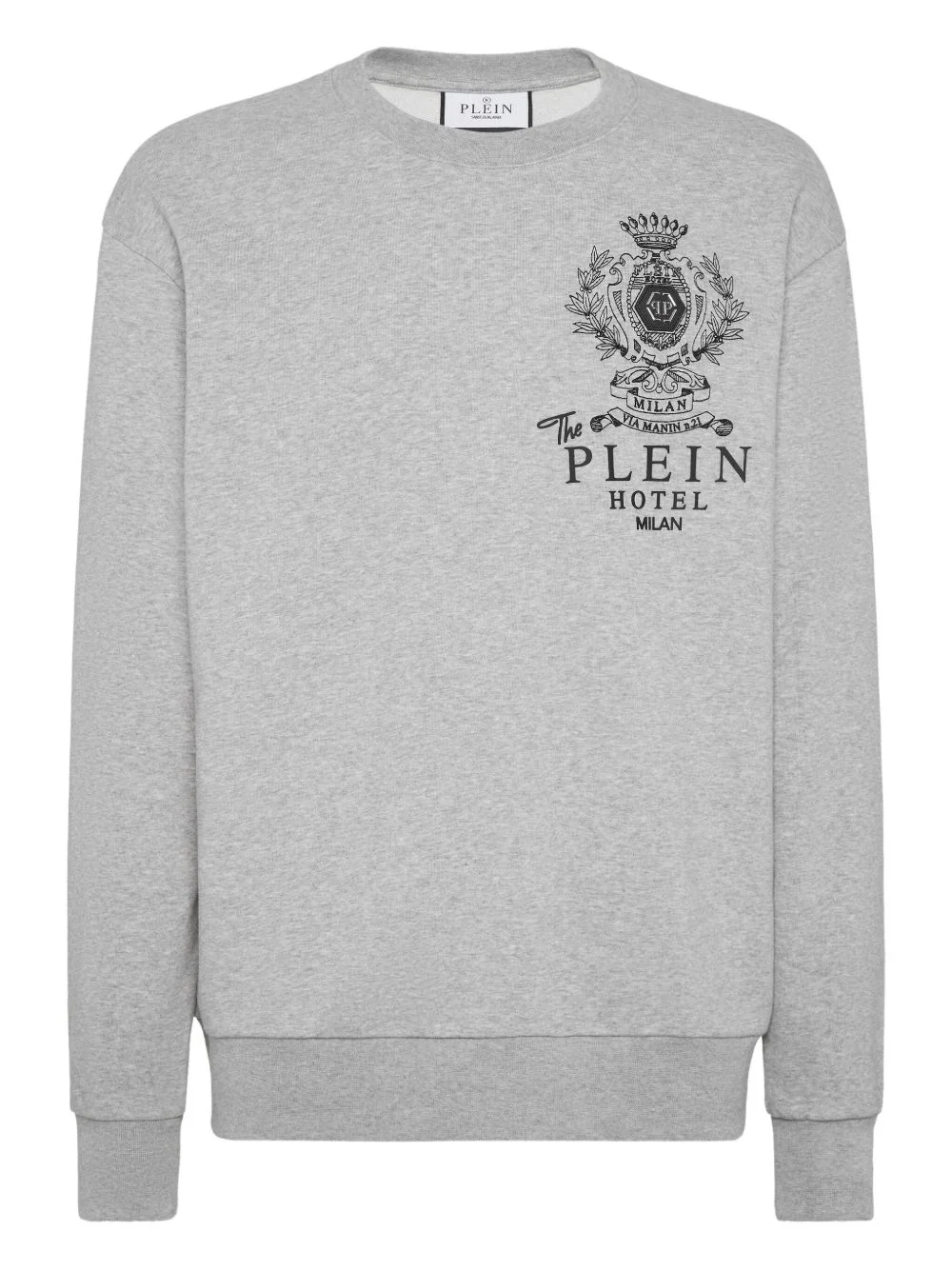 crest-embellished cotton sweatshirt - 1