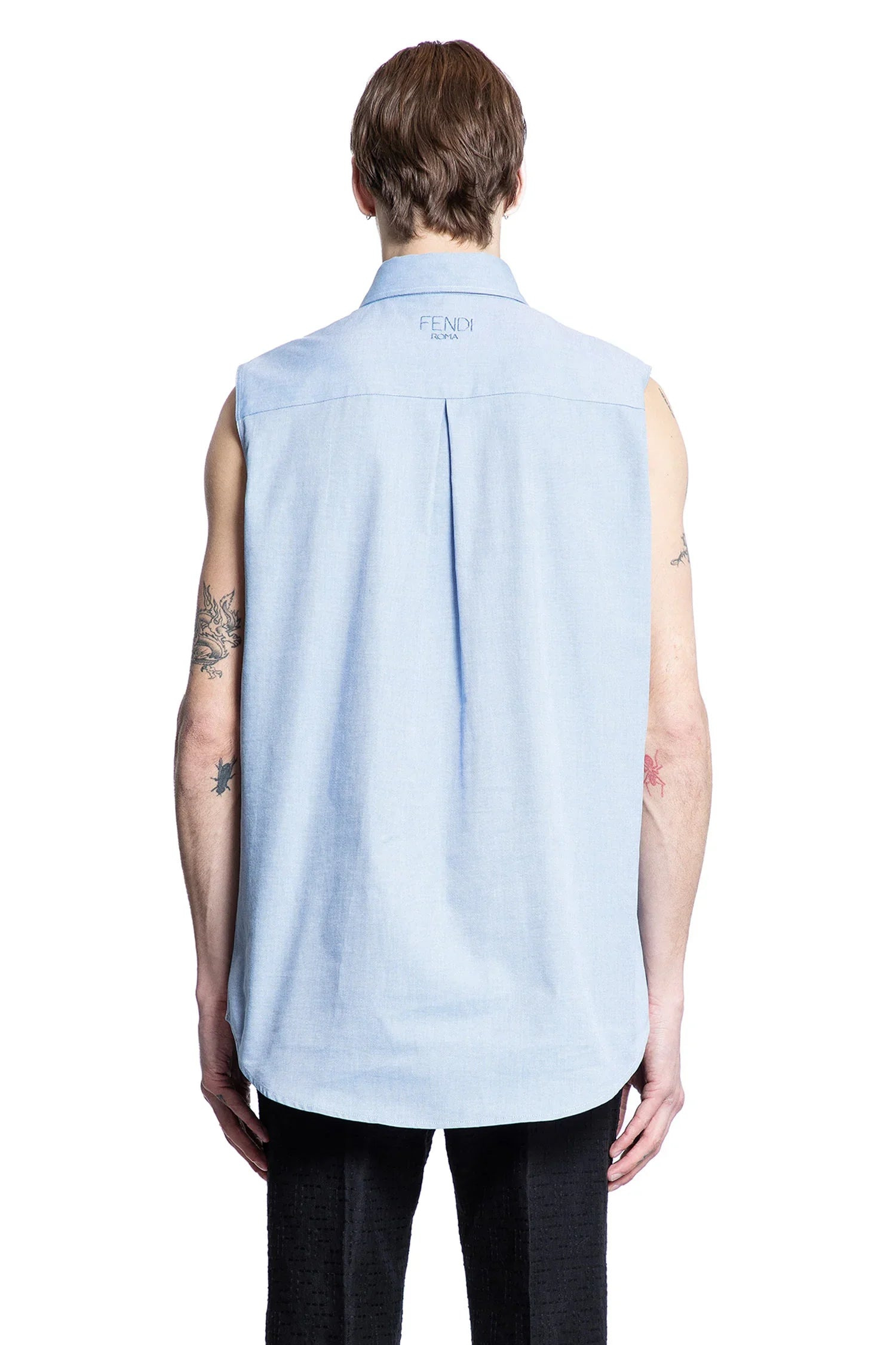 Sleeveless-Oxford-Cotton-Shirt - 3