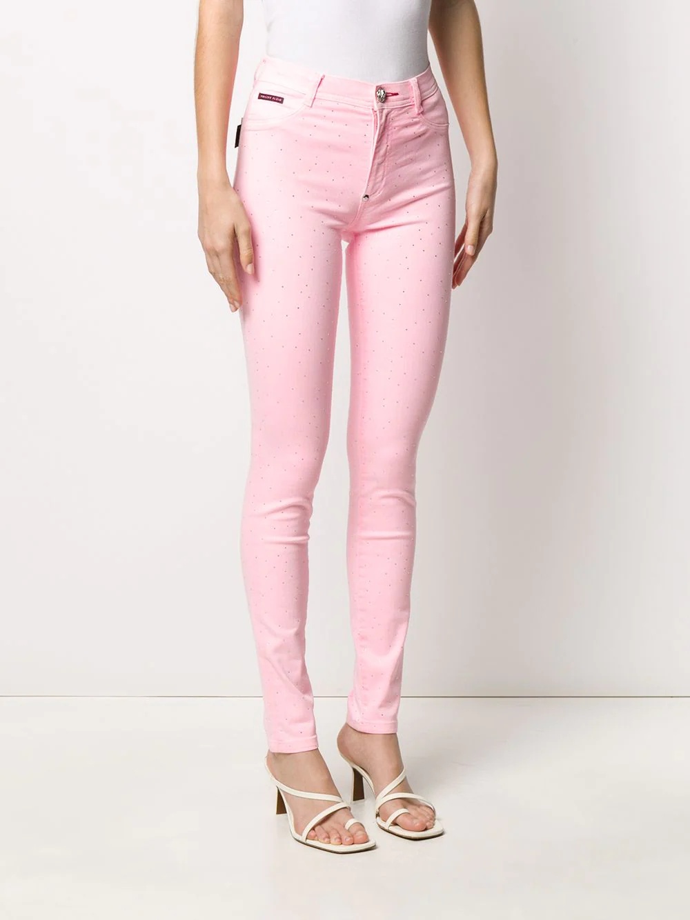 high-rise crystal-embellished jeggings - 3