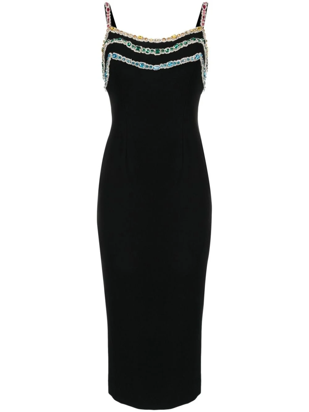 crystal-embellished cady midi dress - 1