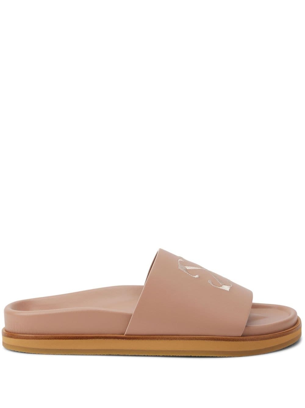 Off-White Cloud Arrow-embroidered leather slides | farfetch