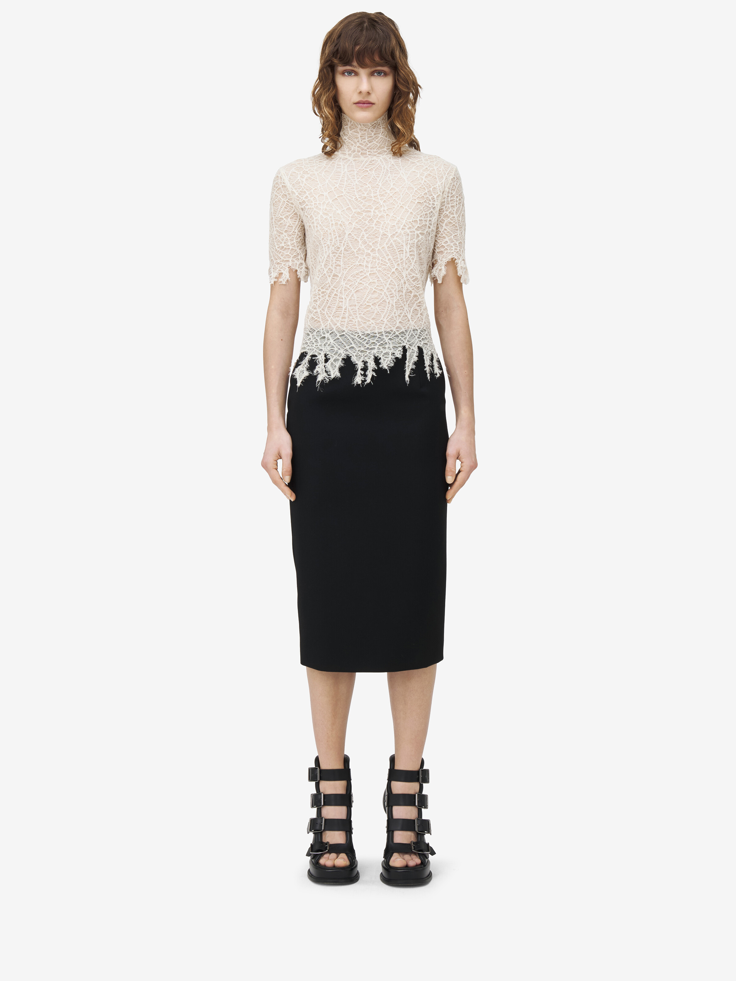 Buttoned Pencil Skirt - 2
