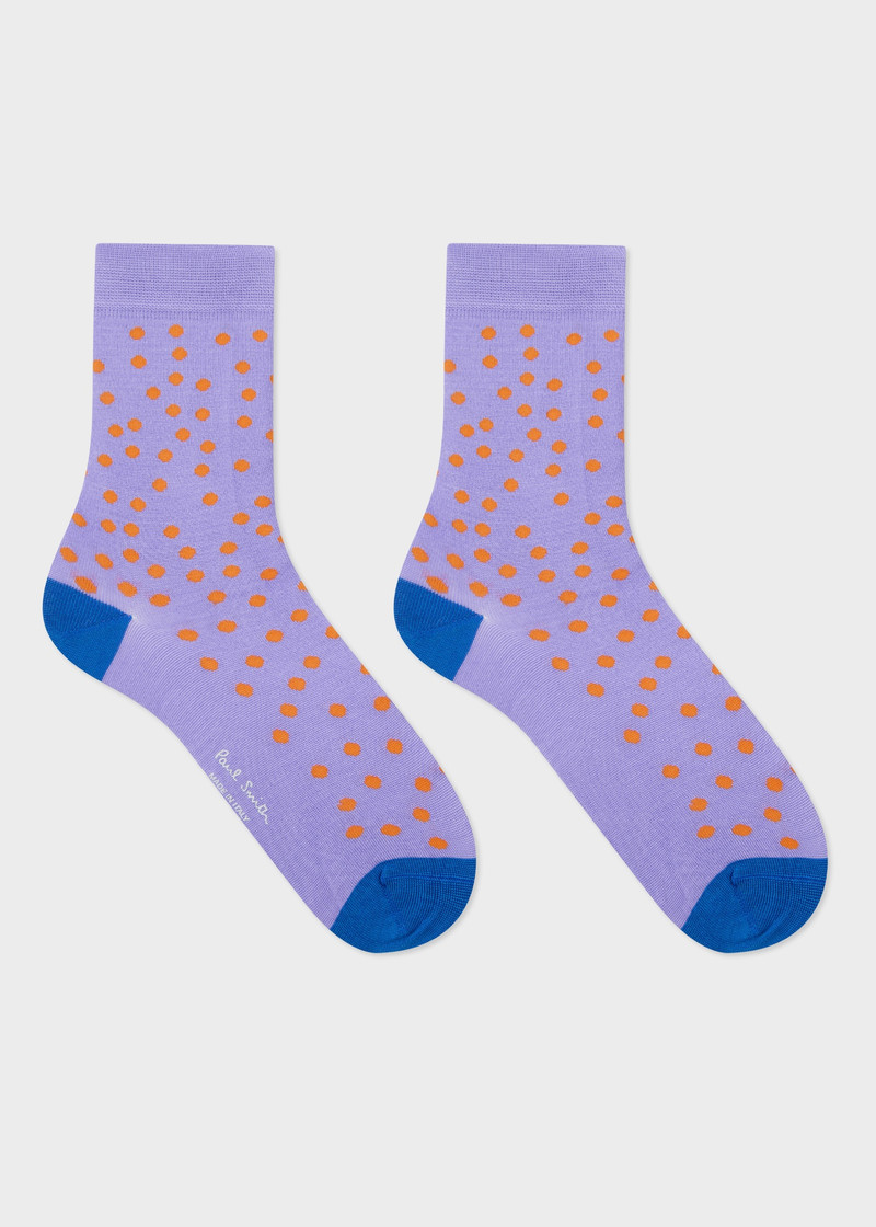 Paul Smith Women's Lilac Silk-Blend Polka Dot Socks outlook