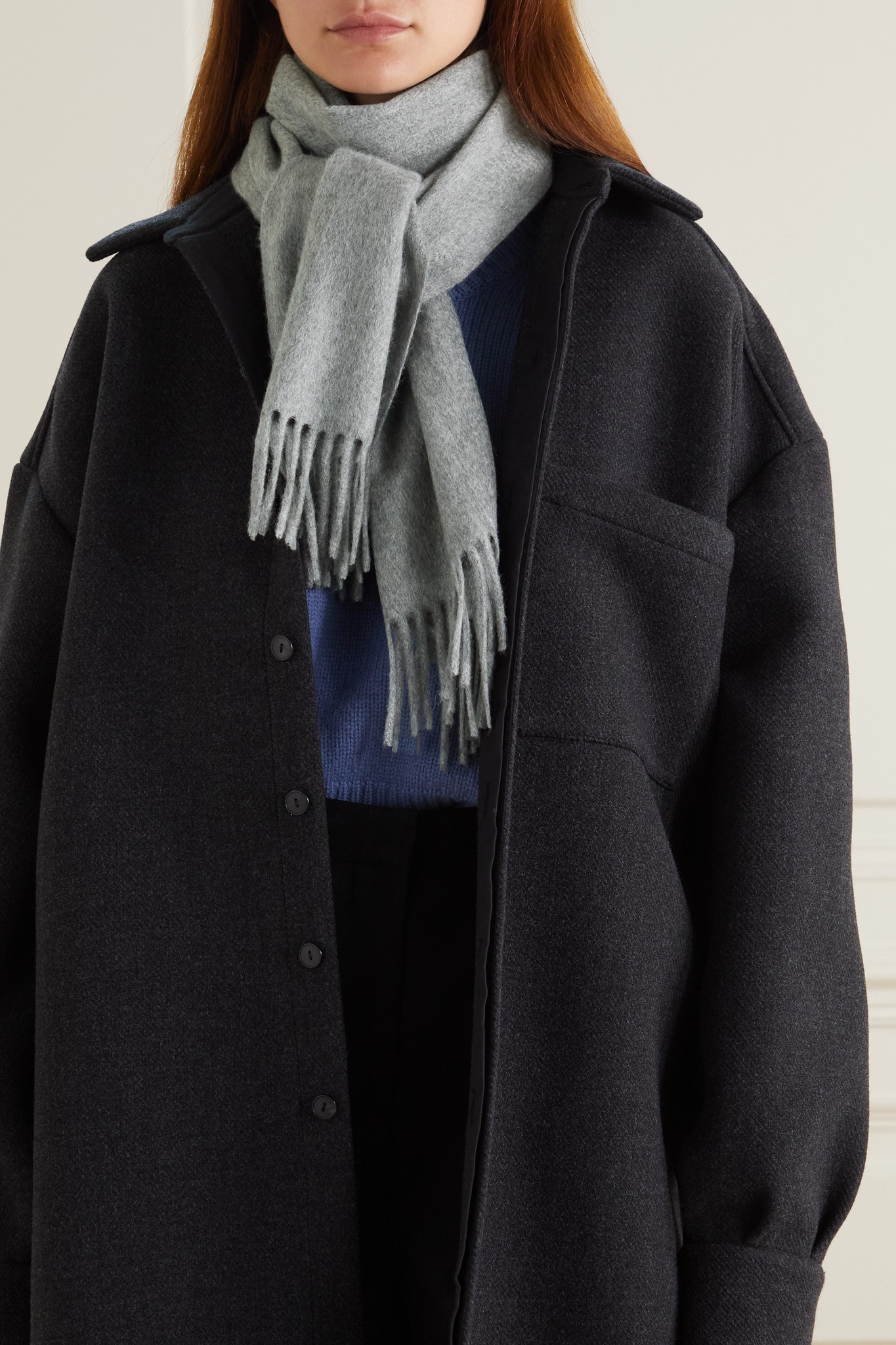 Fringed cashmere scarf - 3