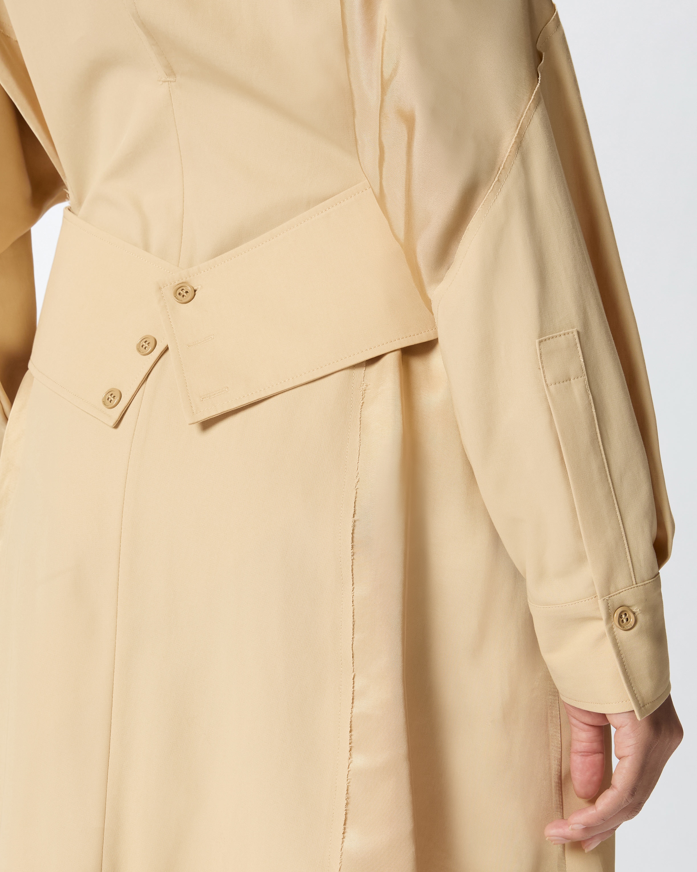 SHORT SHIRT DRESS IN HABOTAI AND COTTON - 5