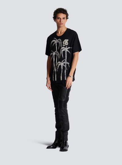 Balmain Palm tree embroidered T-shirt outlook