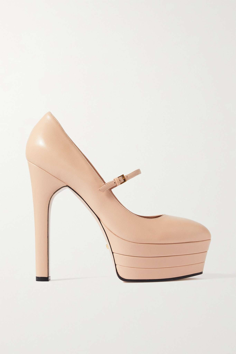 Angel leather platform pumps - 1