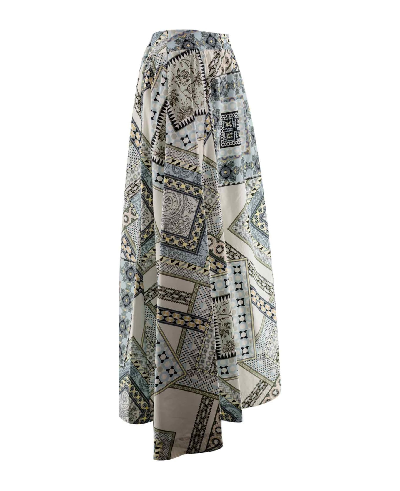 Geometric Print Cotton Skirt - 2