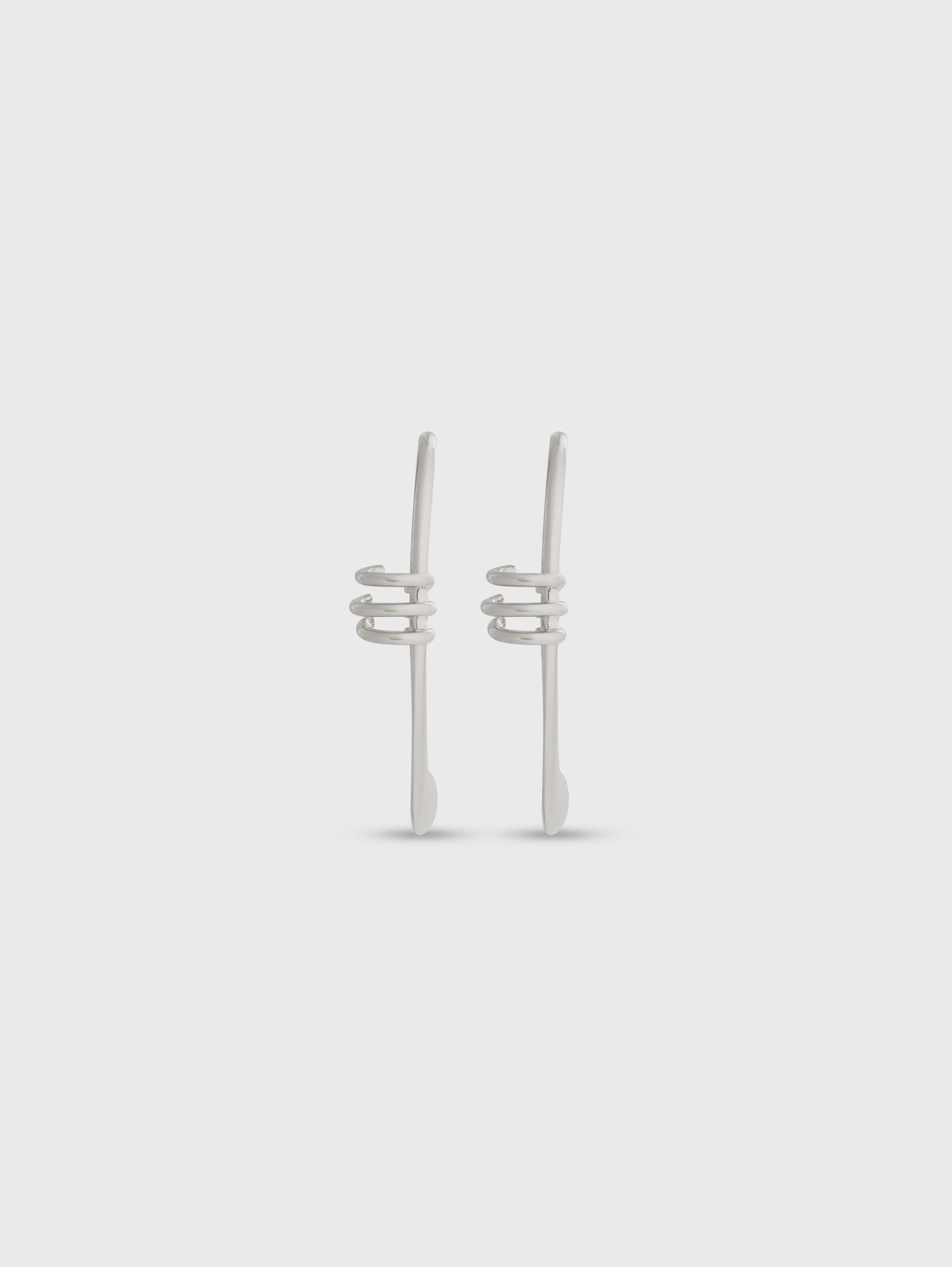 SILVER MONO EARRING - 3