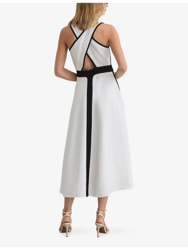 Nova Cross-Back Linen-Blend Midi Dress 4
