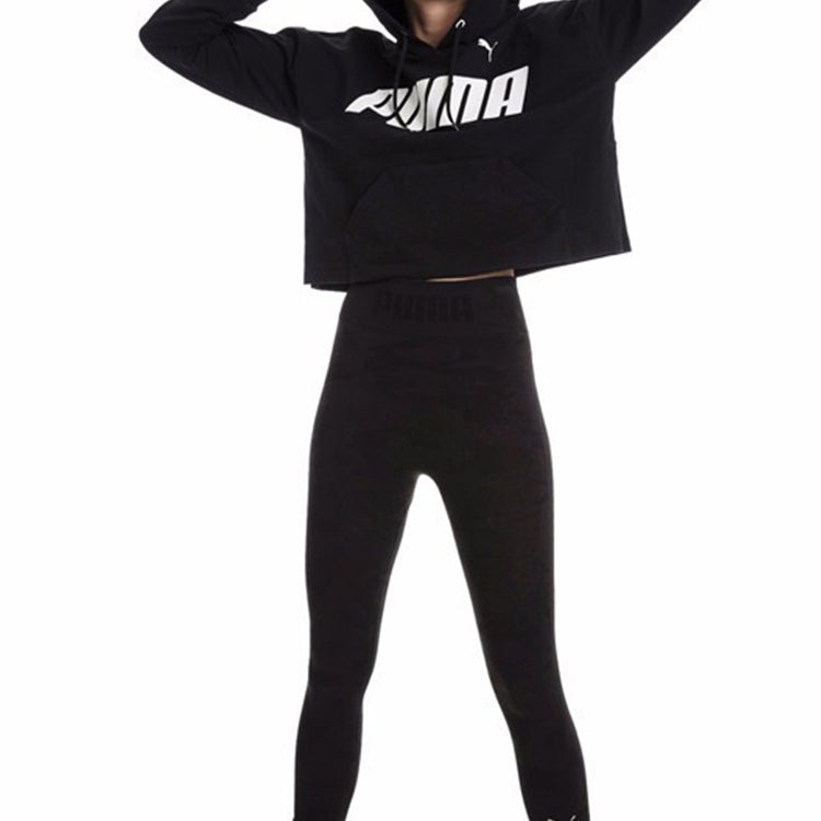 (WMNS) PUMA Cropped Logo Hoodie 844023-01 - 3