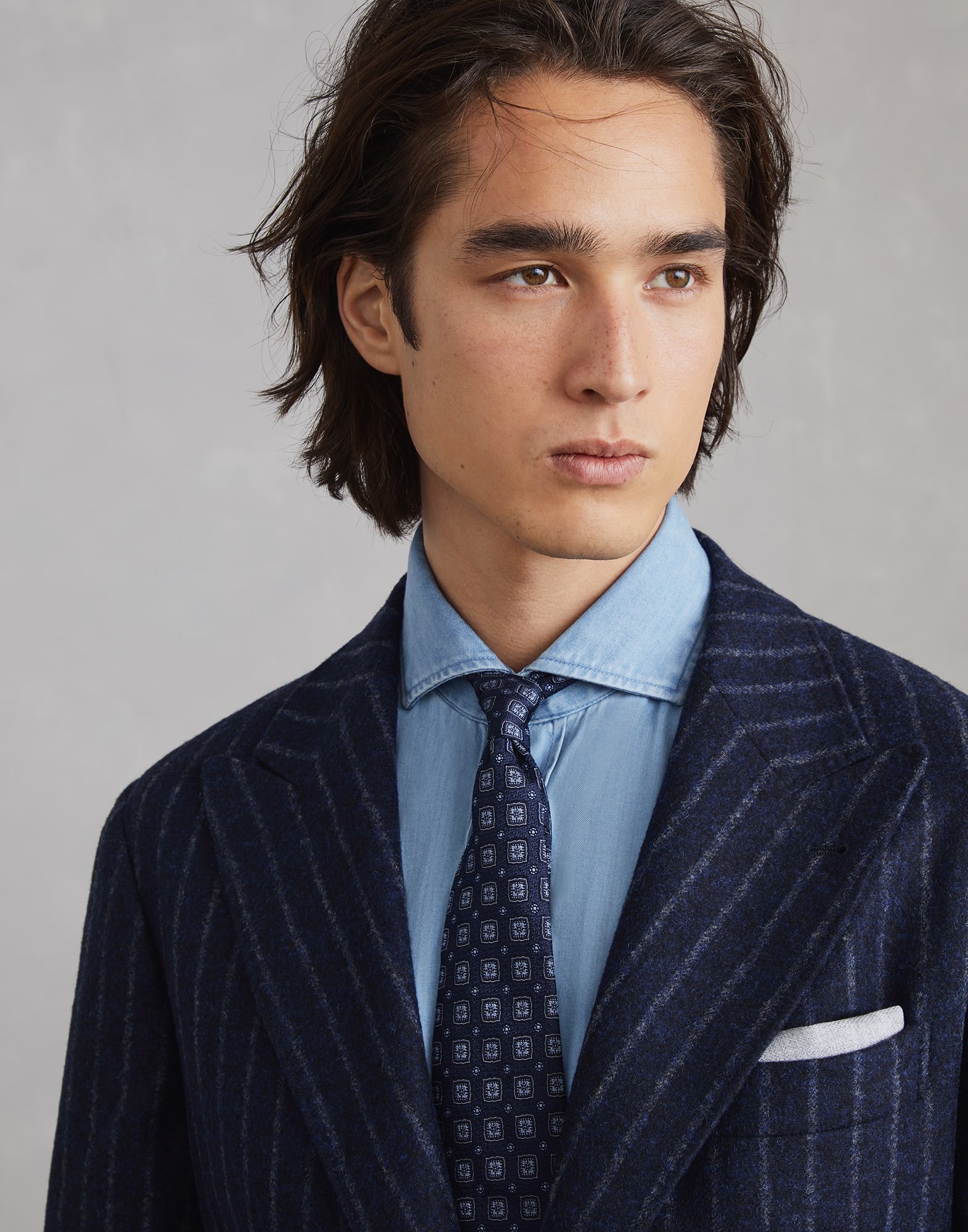 Silk geometric jacquard tie - 3