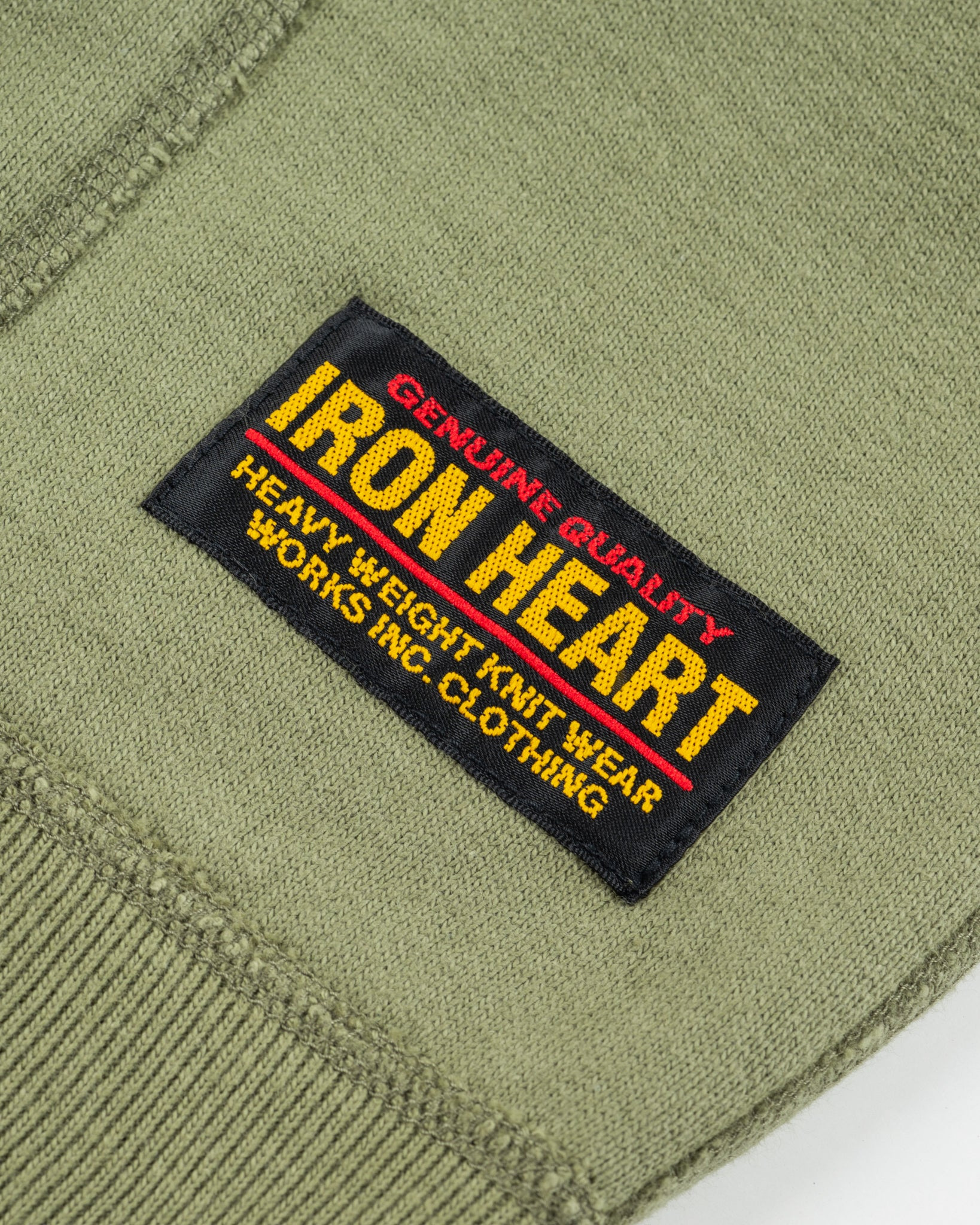 IHSW-49-OLV 14oz Ultra Heavyweight Loopwheel Cotton Hoodie - Olive - 8