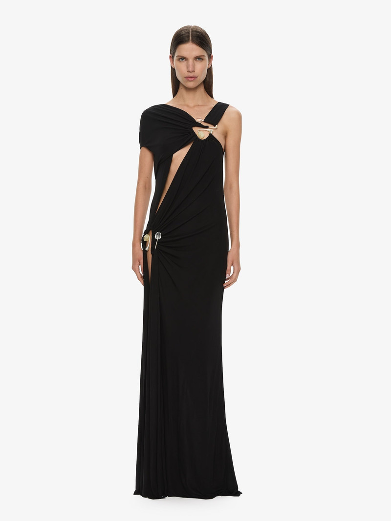 Veer Spiral Crystal Draped Jersey Dress 1