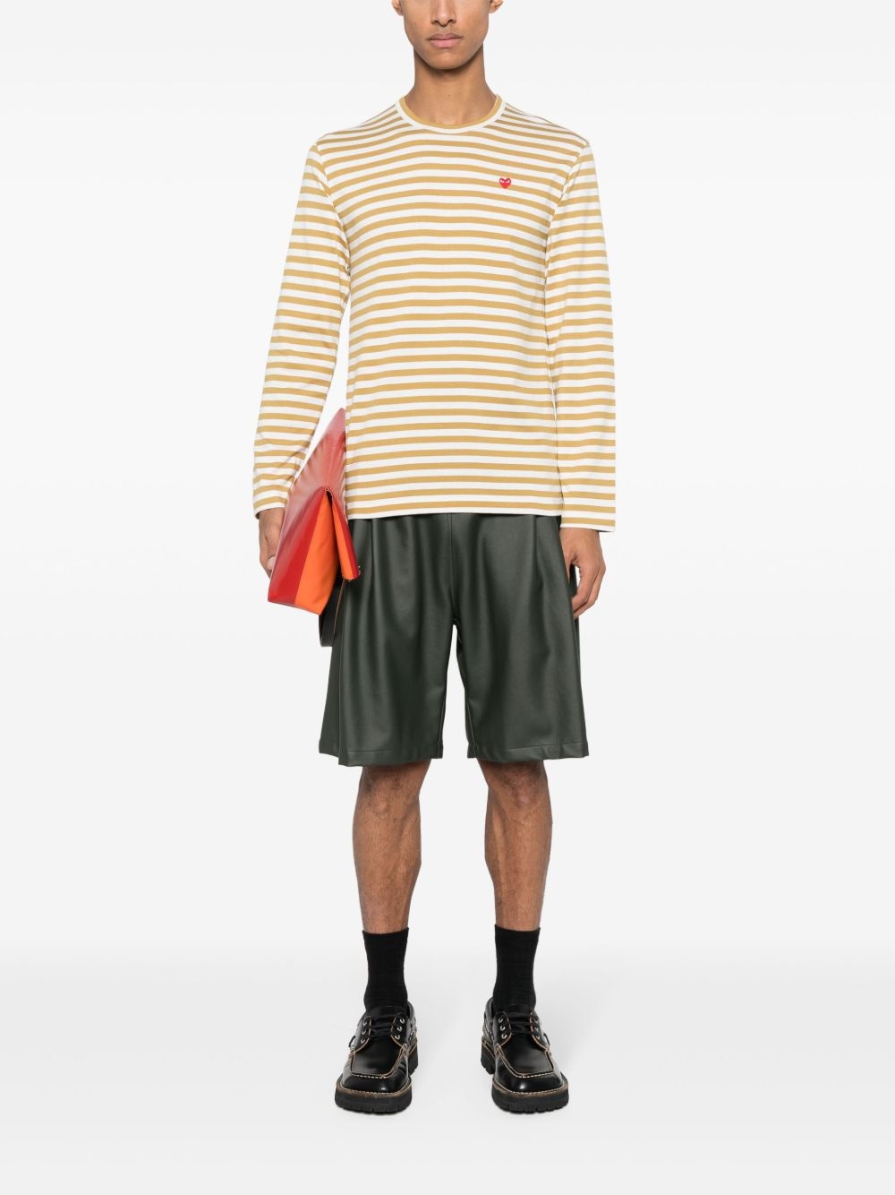 mini heart striped T-shirt - 2