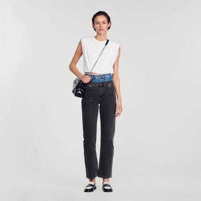 Sandro TWO-TONE DOUBLE-WAISTED JEANS outlook