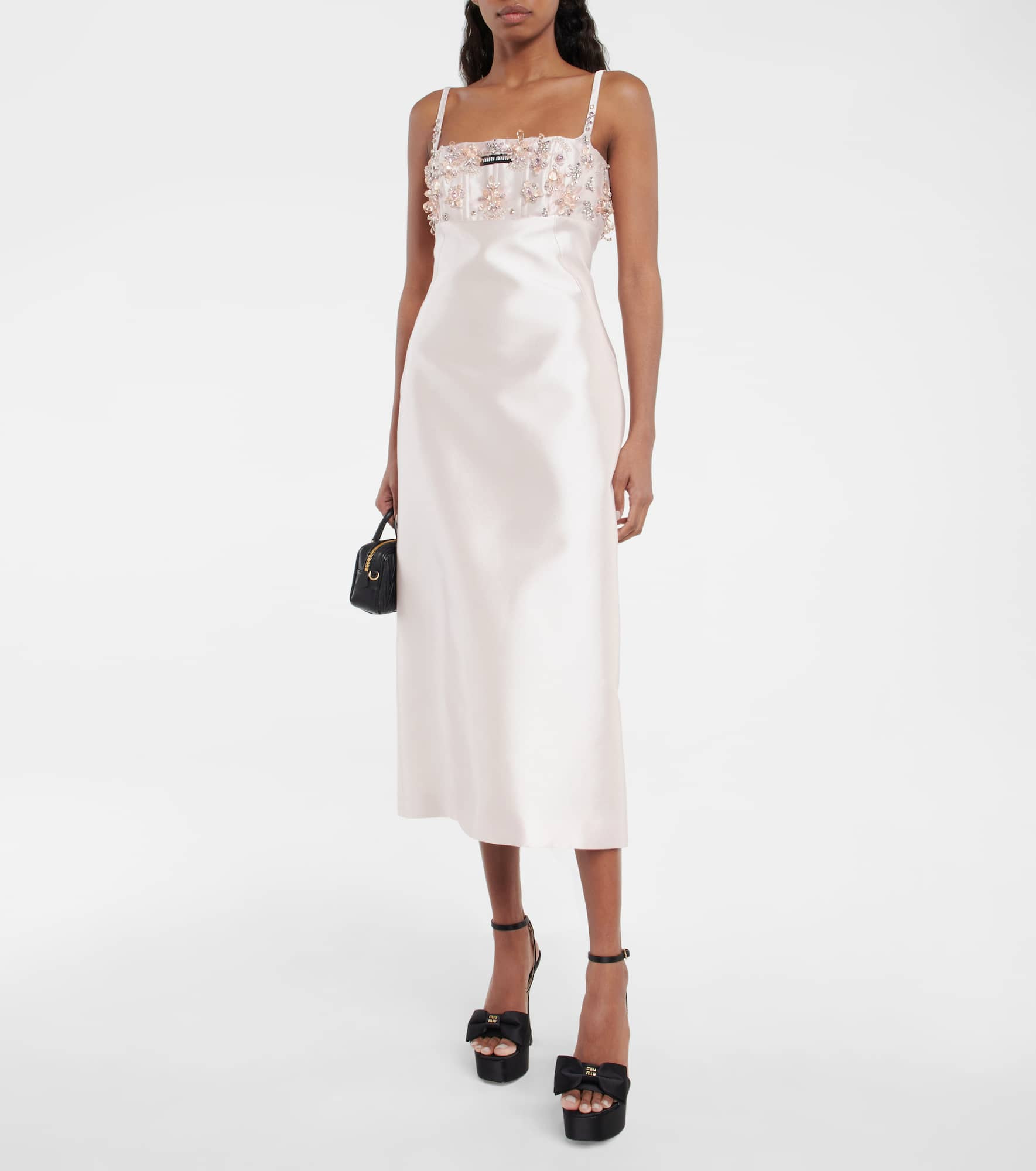 Embellished silk and wool midi dress - 2