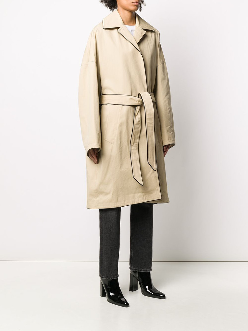 contrast trim trench coat 3