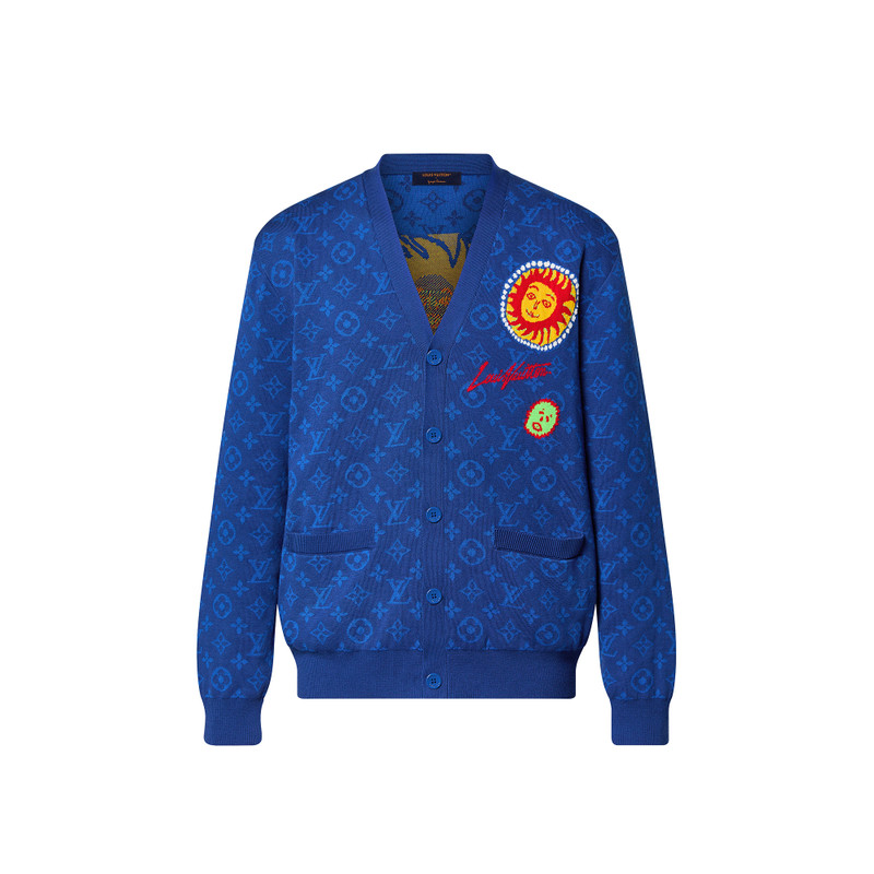 Louis Vuitton LV x YK Monogram Faces Knitted Cardigan | REVERSIBLE