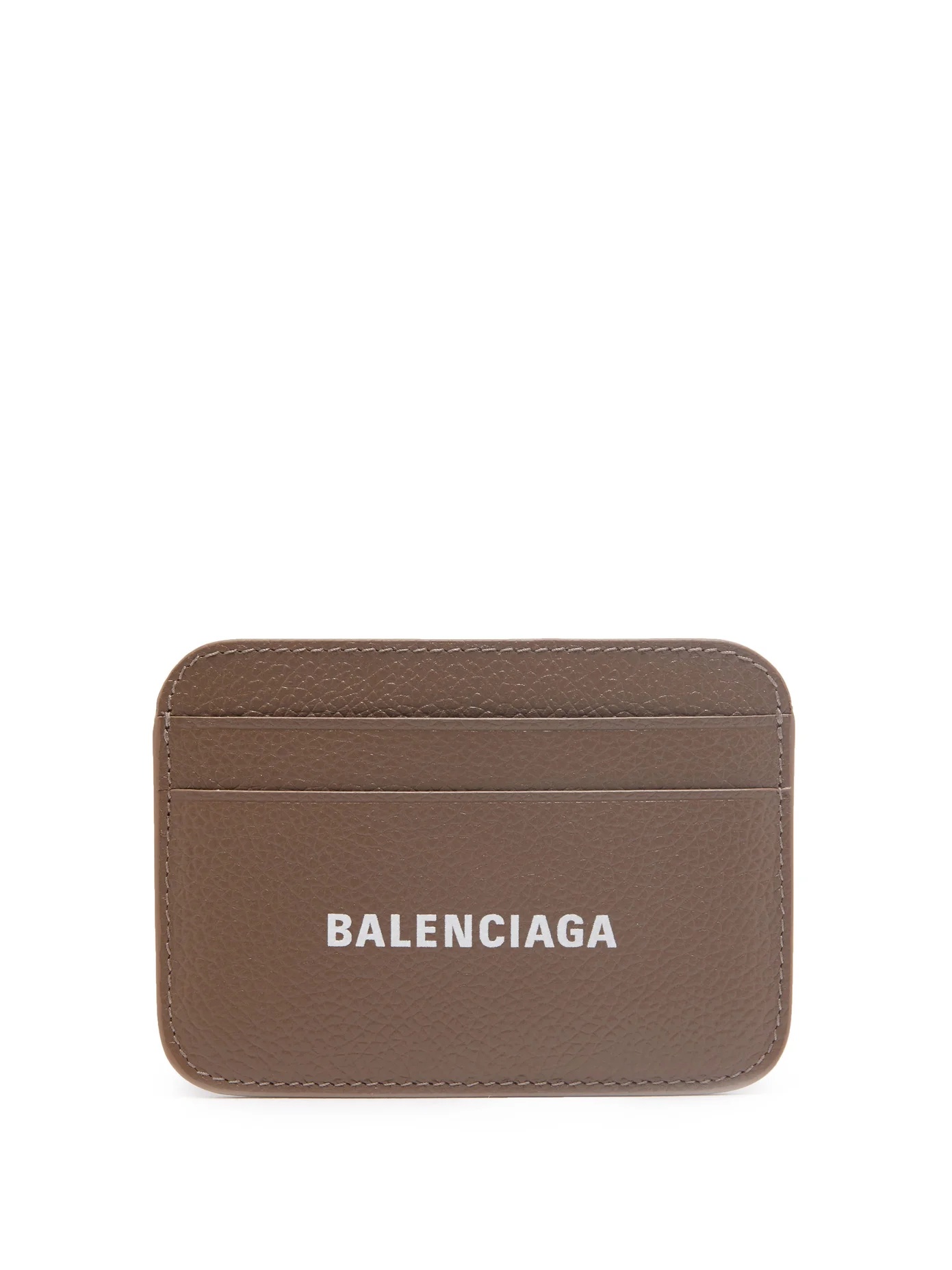 Logo-print leather cardholder - 1