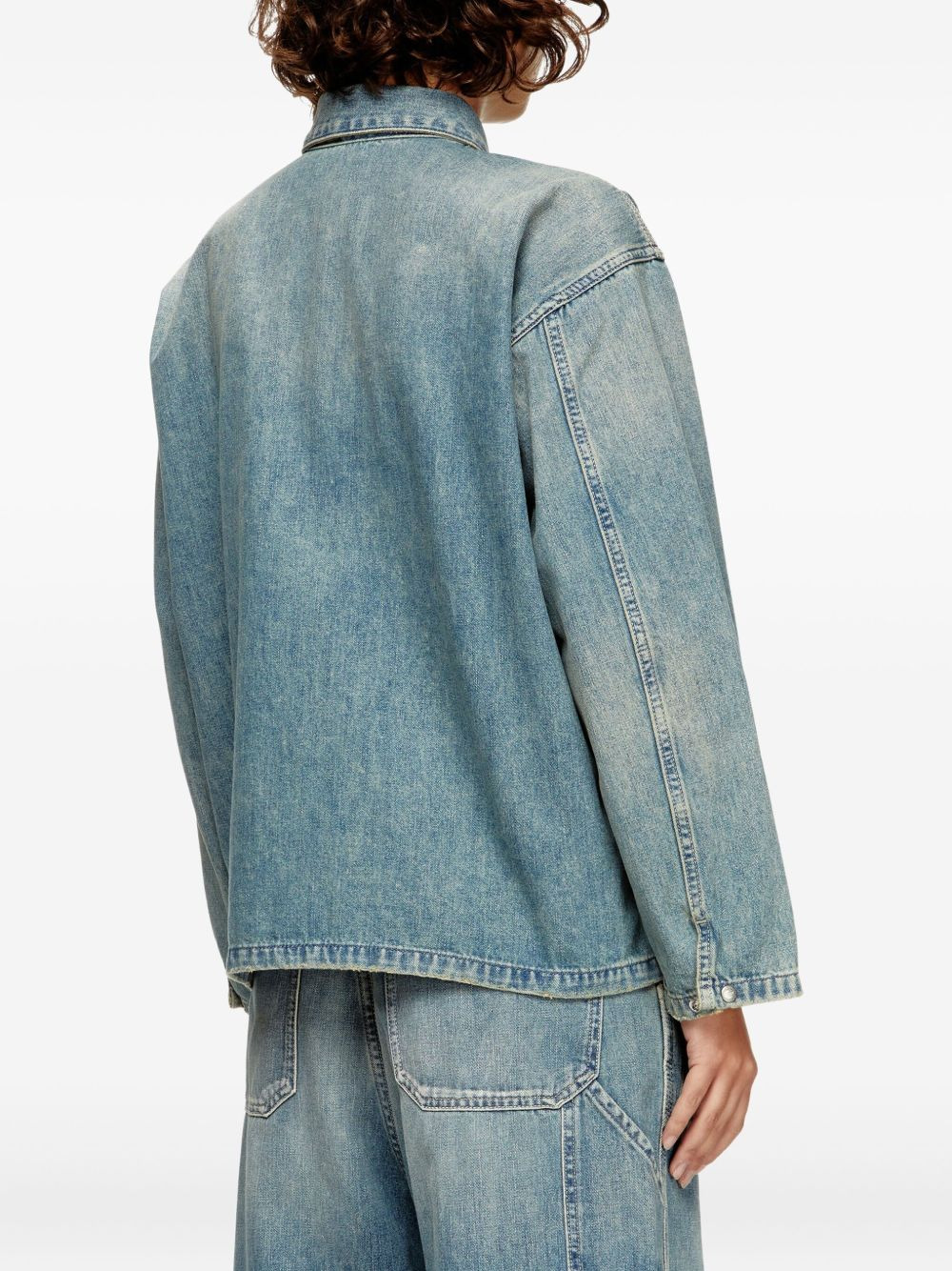 pocket-detail denim shirt - 4