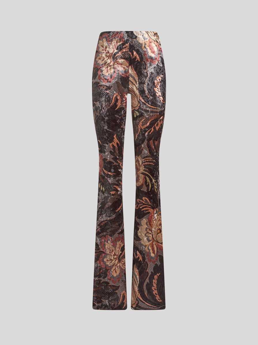 PRINTED CHENILLE TROUSERS - 1