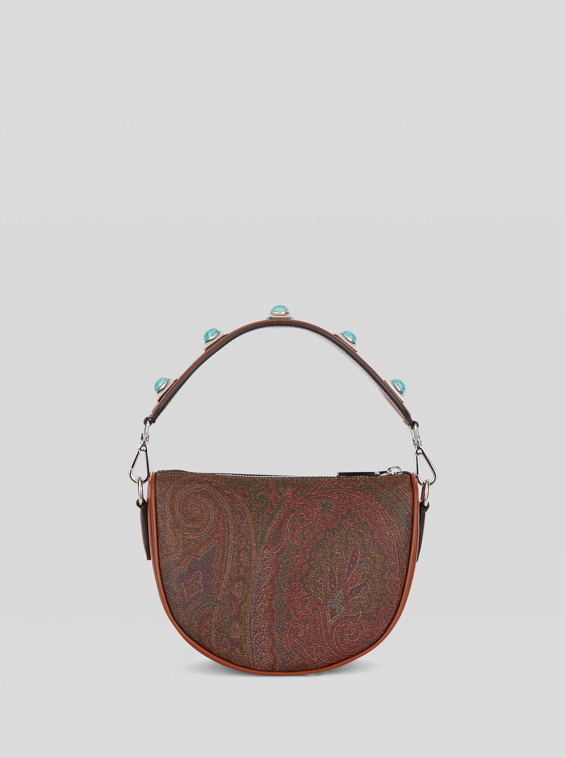 CROWN ME MINI PAISLEY HANDBAG WITH TURQUOISE STUDS - 3