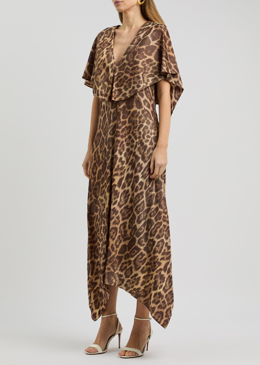 Stella Mccartney Leopard-print Satin Midi Dress - 2