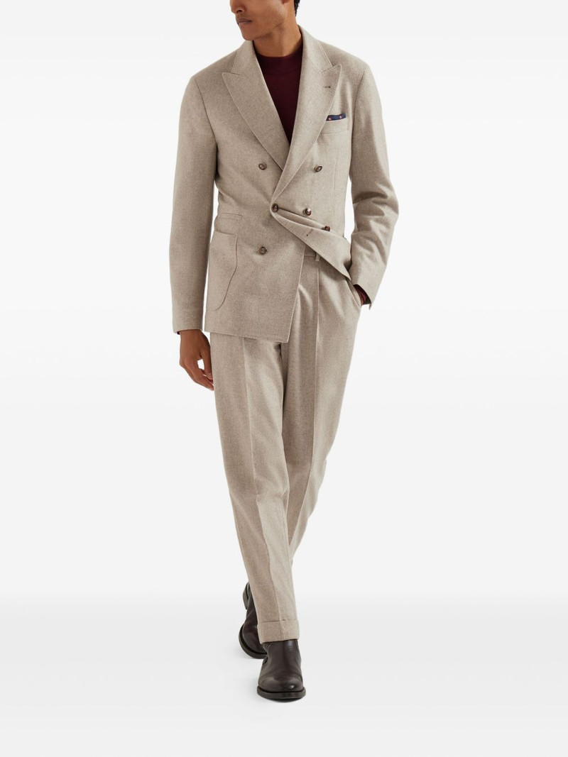 Brunello Cucinelli double-breasted patch-pocket blazer outlook