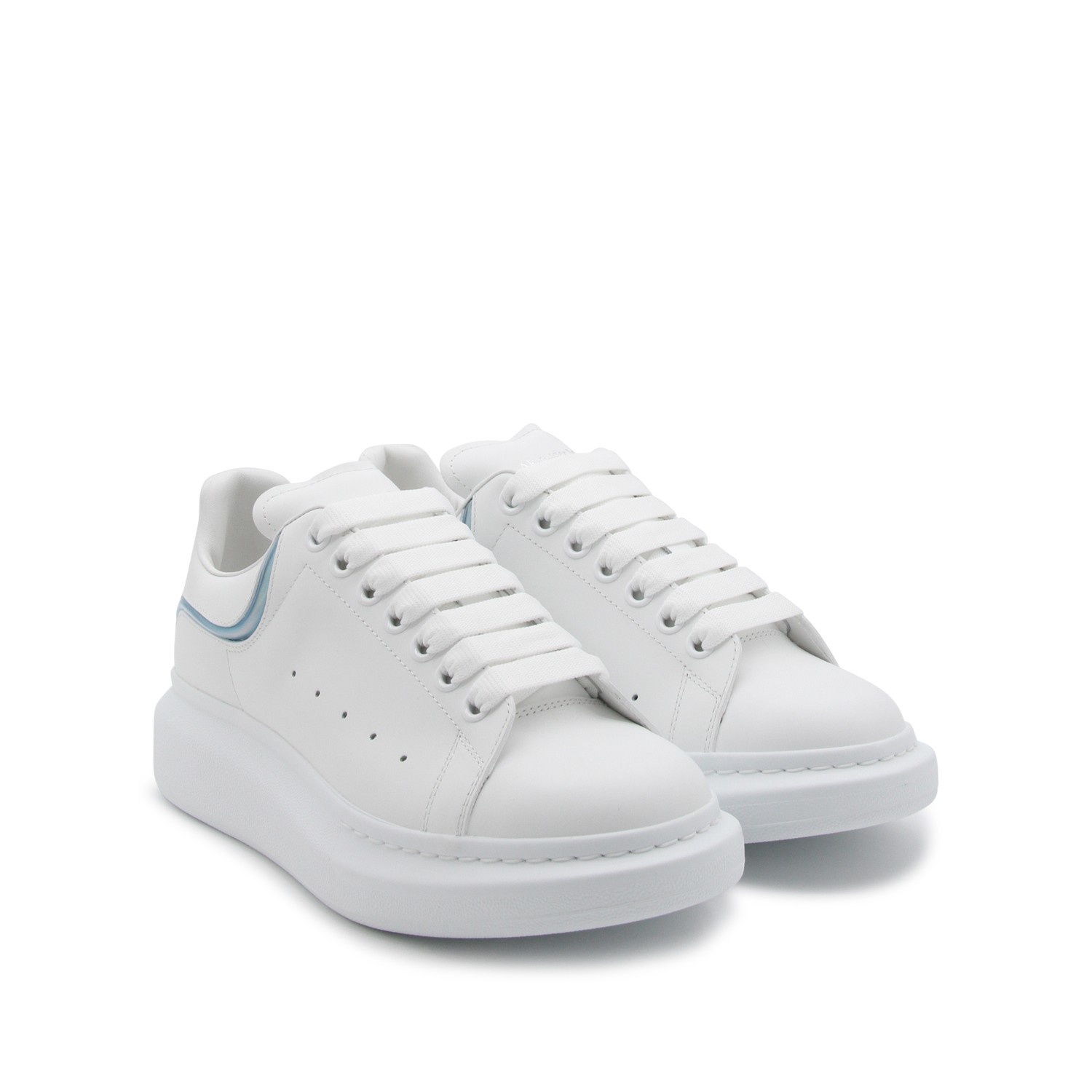 WHITE MULTICOLOUR LEATHER OVERSIZED SNEAKERS - 2