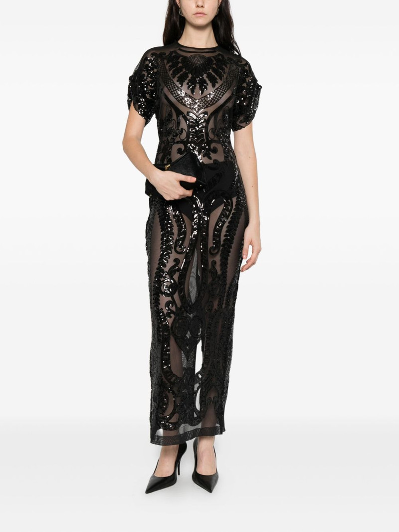 NORMA KAMALI sequin-embellished cap-sleeve midi dress outlook