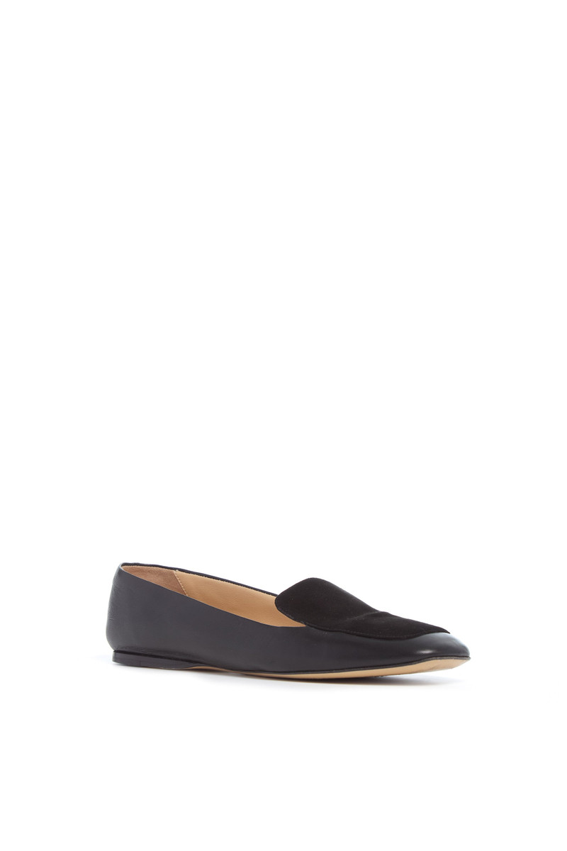 GABRIELA HEARST Aveda Flat Loafer in Black Leather & Suede outlook