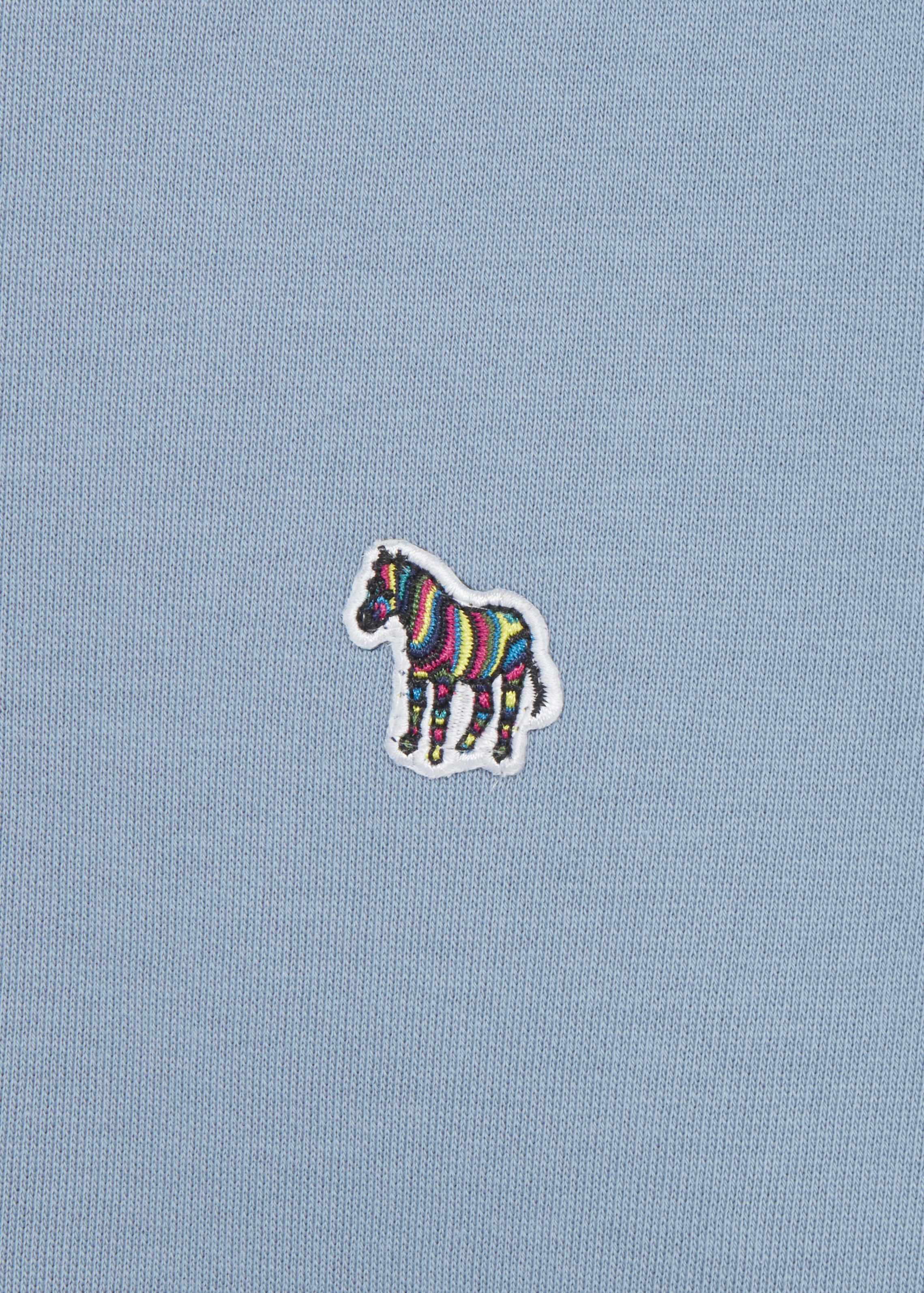 Sky Blue Zebra Logo Zip-Neck Sweatshirt - 2