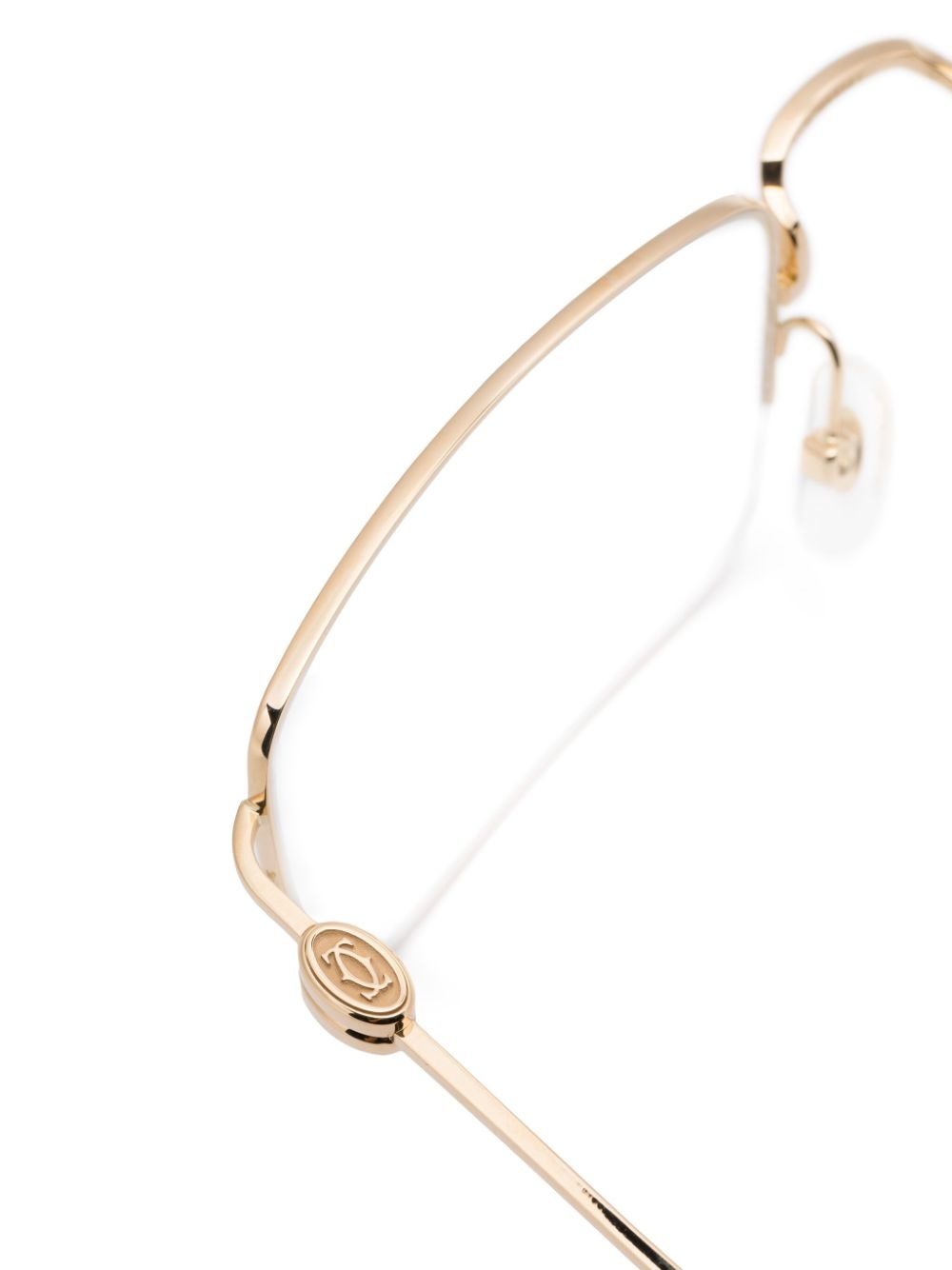 18kt gold rectangular-frame glasses - 3