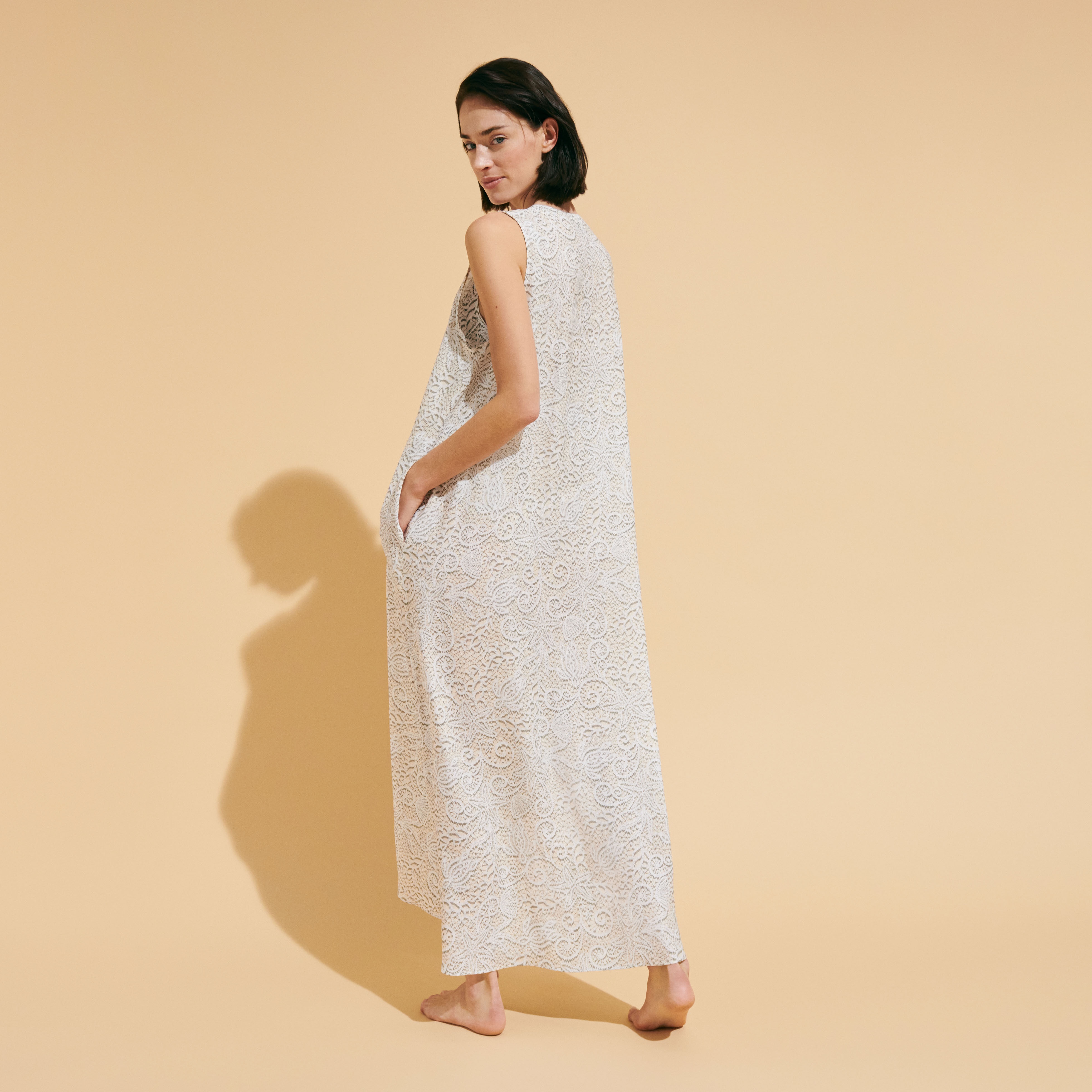 Women Long Tencel Cover-Up Beach Dress Dentelles - 4
