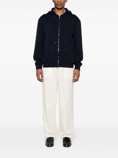 Brioni piquÃ© zip-up hoodie outlook