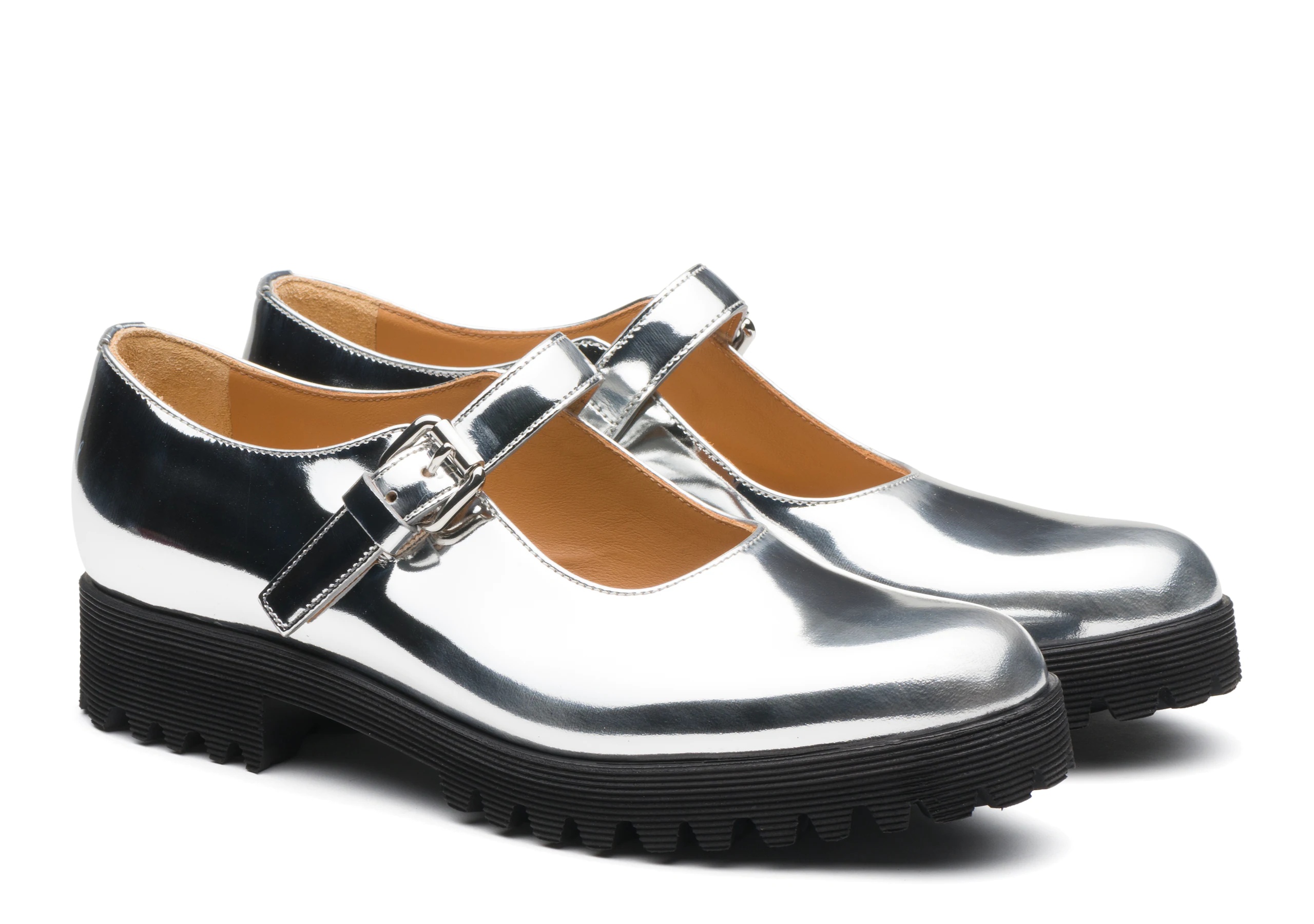 Kn1
Mirror Calf Leather Mary Jane Silver - 2