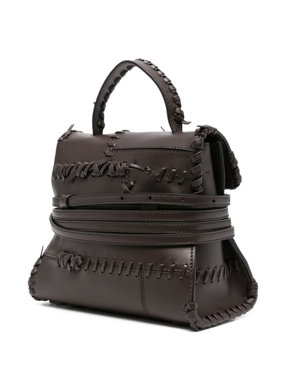 Tie Me braided leather tote bag - 3